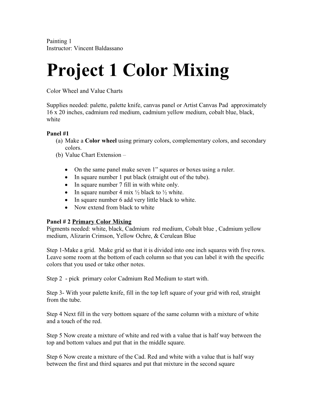 Project 1 Color Mixing