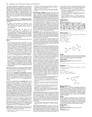 18 Analgesics Anti-Inflammatory Drugs and Antipyretics the Dosage of Alfentanil Used Depends on Whether the 2