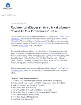 Rudimental Släpper Stjärnspäckat Album – “Toast to Our Differences” Ute Nu!