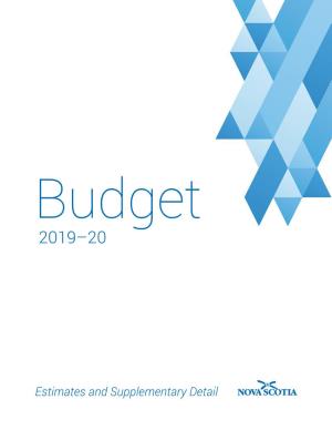 Estimates and Supplementary Detail: Budget 2019-20