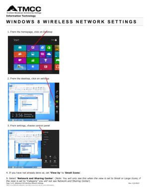 Windows 8 Wireless Network Settings