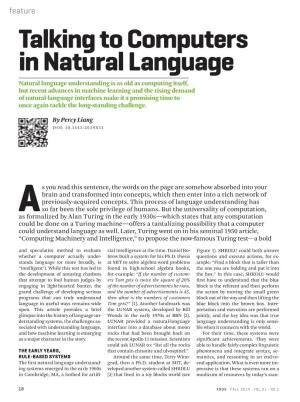 Talking to Computers in Natural Language