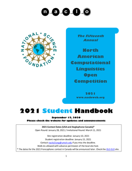 NACLO 2021 Student Handbook