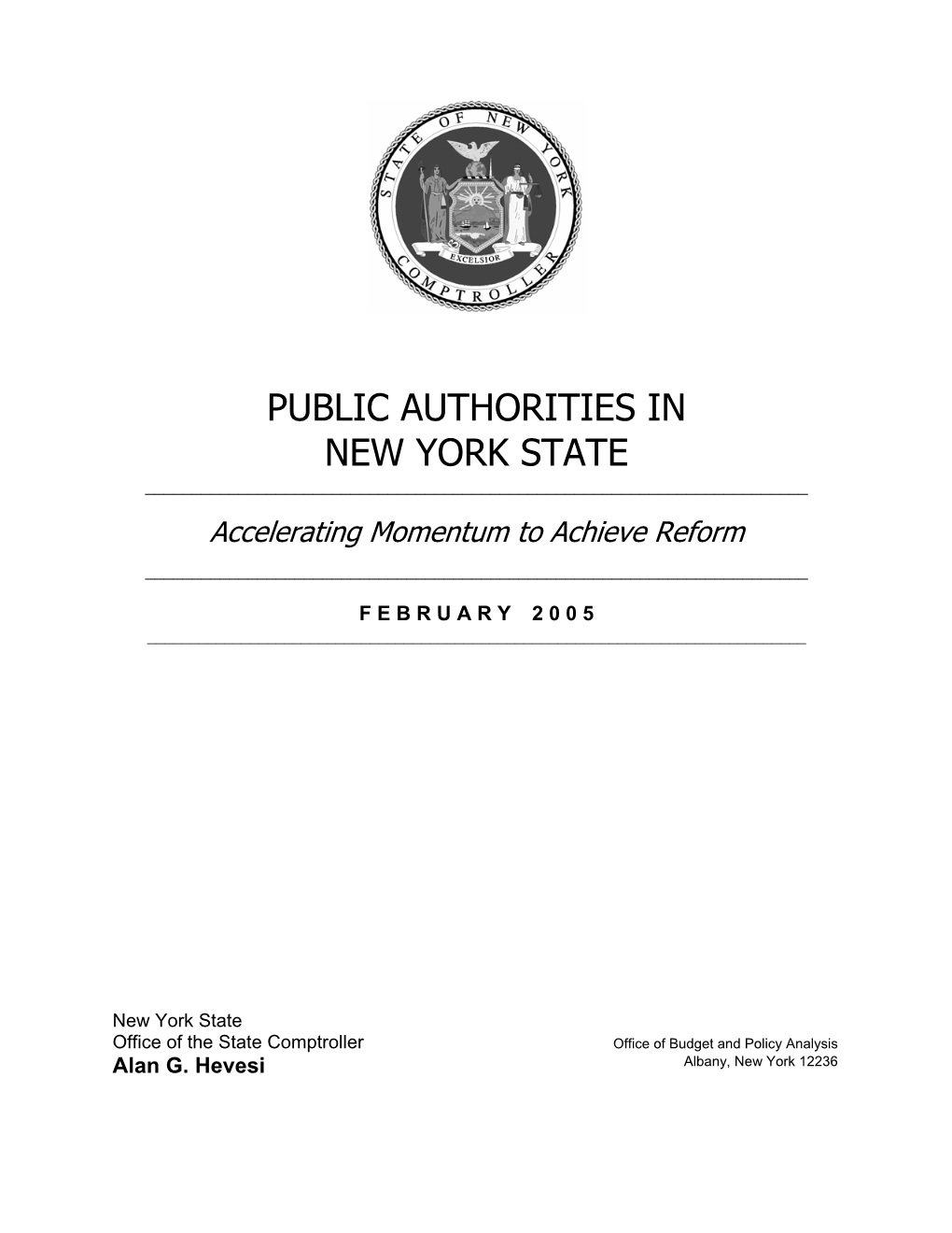 Public Authorities in New York State ______