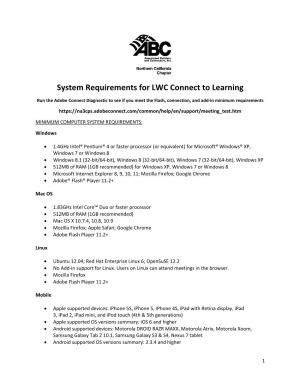 System Requirements for LWC Connect to Learning