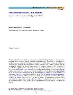 Online Introduction to Latin America
