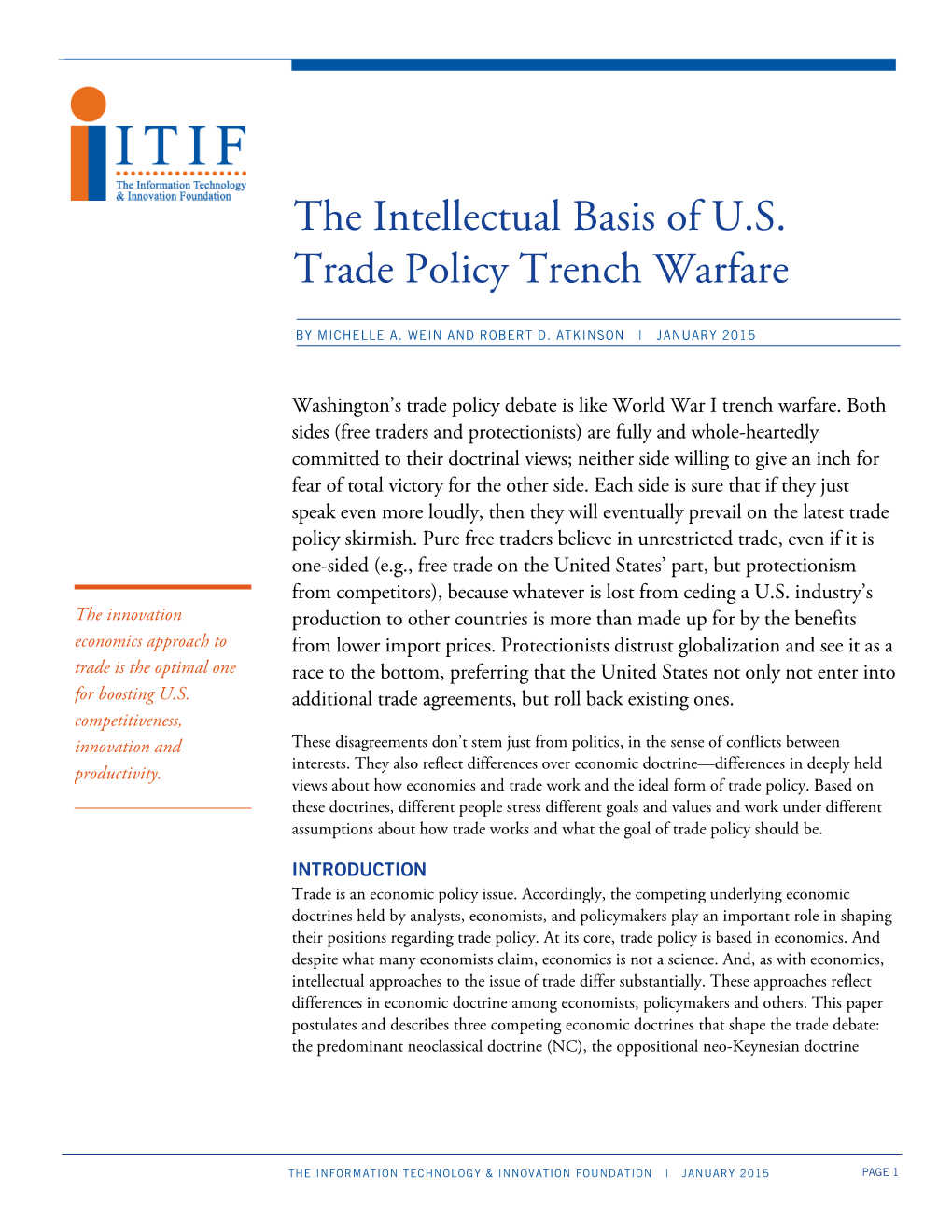 The Intellectual Basis of U.S. Trade Policy Trench Warfare