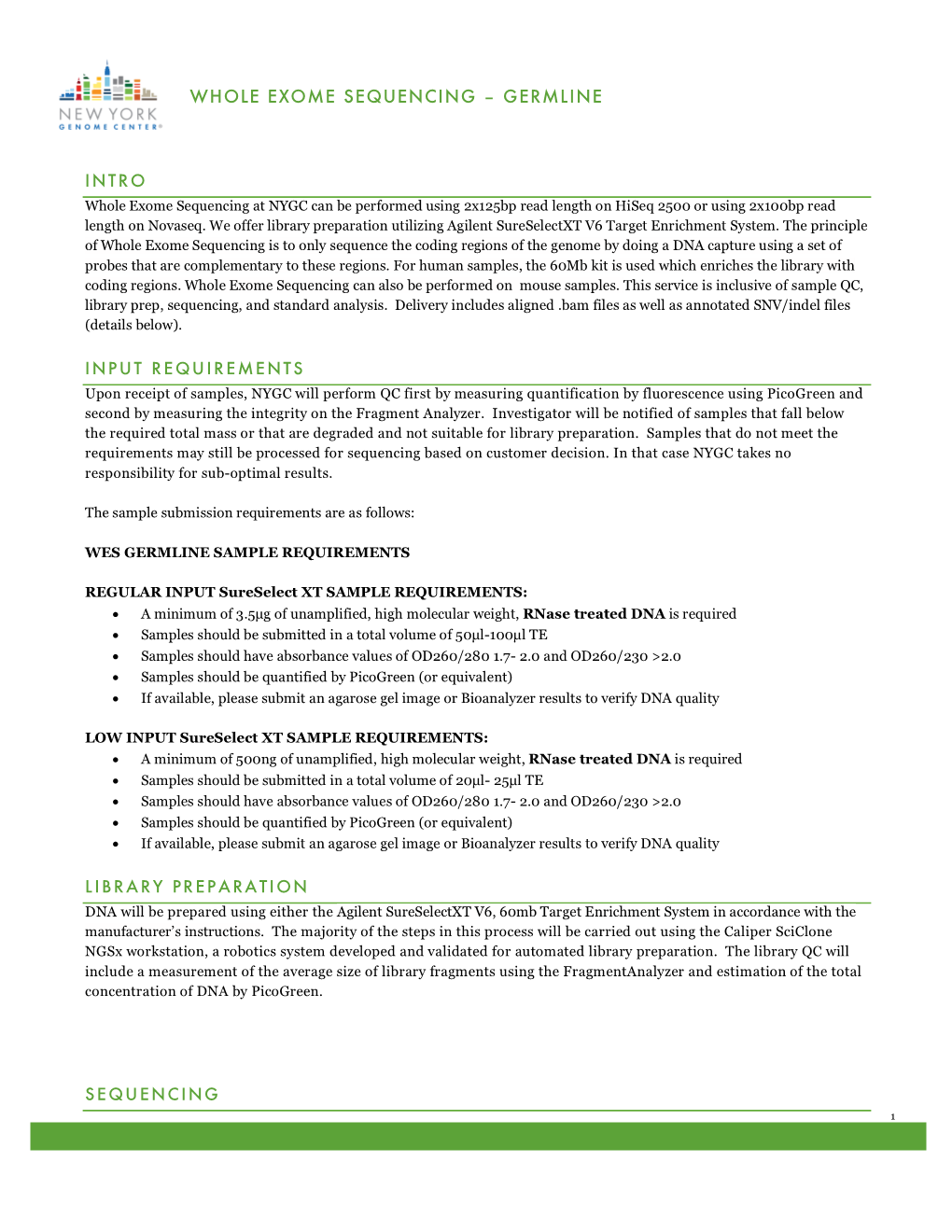 Whole Exome Sequencing – Germline