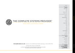 The Complete Systems Provider™ Catalogue 2018 5 Sig Sauer Focus on the Customer
