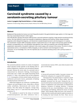 Carcinoid Syndrome Caused by a Serotonin-Secreting Pituitary Tumour