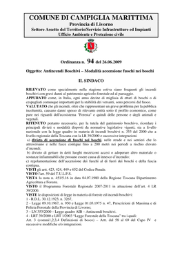 CFS Livorno – Numero Verde 800-89.15.15 - Stazione Carabinieri Di Campiglia M.Ma - Tel