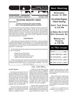 January 2000 Newsletter