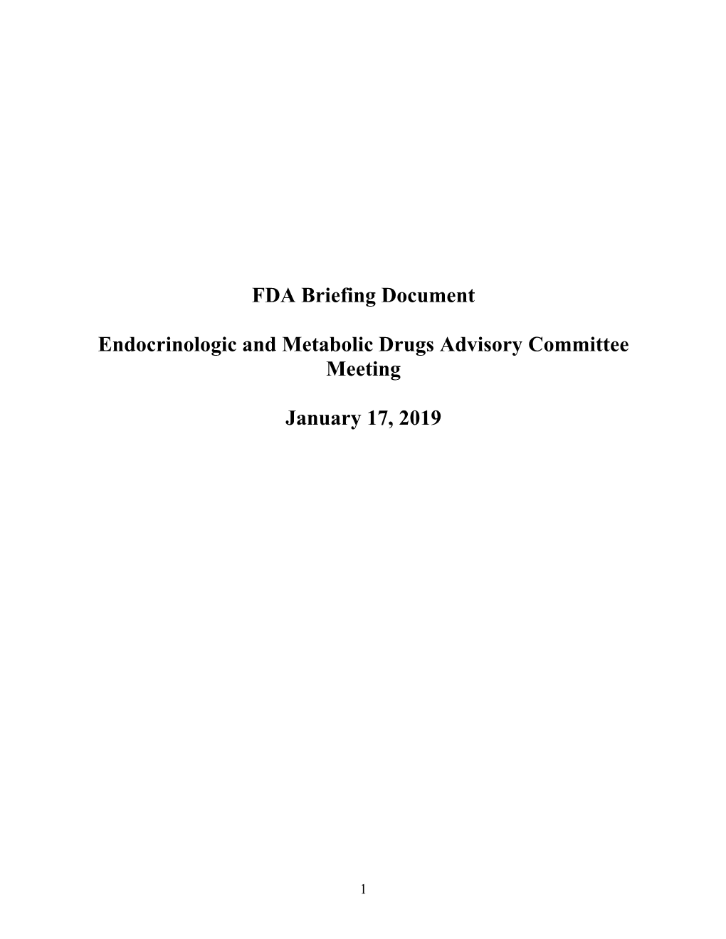 FDA Briefing Document Endocrinologic and Metabolic