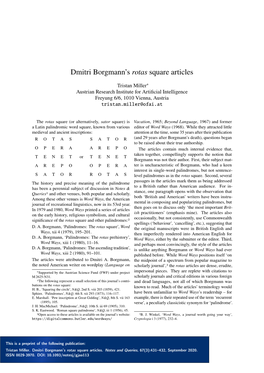 Dmitri Borgmann's Rotas Square Articles