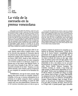 La Vida De La Zarzuela En La Prensa Venezolana