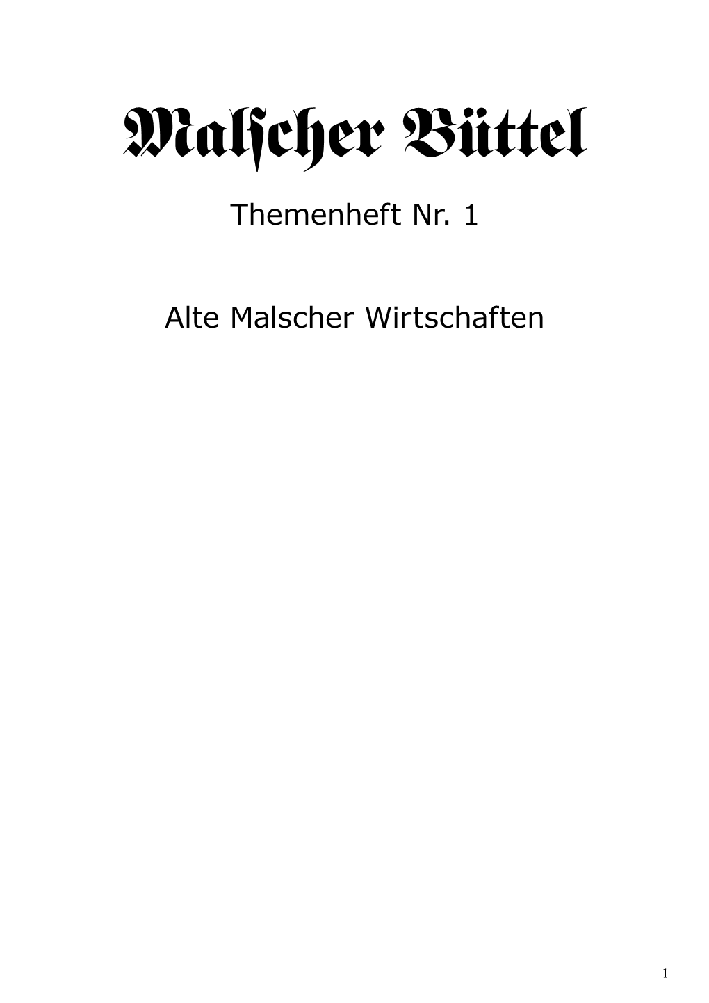 Malscher Büttel Themenheft Nr