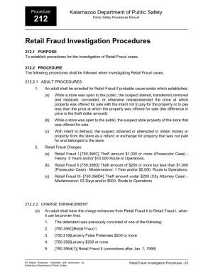 Retail Fraud Investigation Procedures