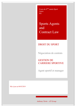 Sports Agents and Contract Law