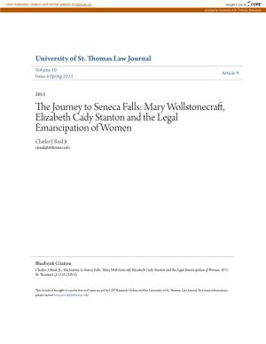The Journey to Seneca Falls: Mary Wollstonecraft, Elizabeth Cady Stanton and the Legal Emancipation of Women