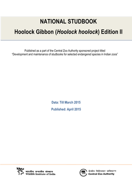 NATIONAL STUDBOOK HOOLOCK GIBBON (Hoolock Hoolock) Edition II
