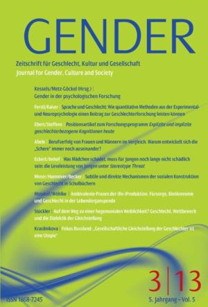 GENDER Zeitschrift Für Geschlecht, Kultur Und Gesellschaft
