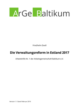 Die Verwaltungsreform in Estland 2017