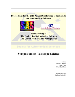 Symposium on Telescope Science