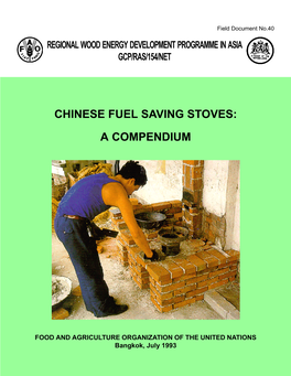 Chinese Fuel Saving Stoves: a Compendium