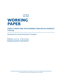 Public Choice and the Economic Analysis of Anarchy: a Survey