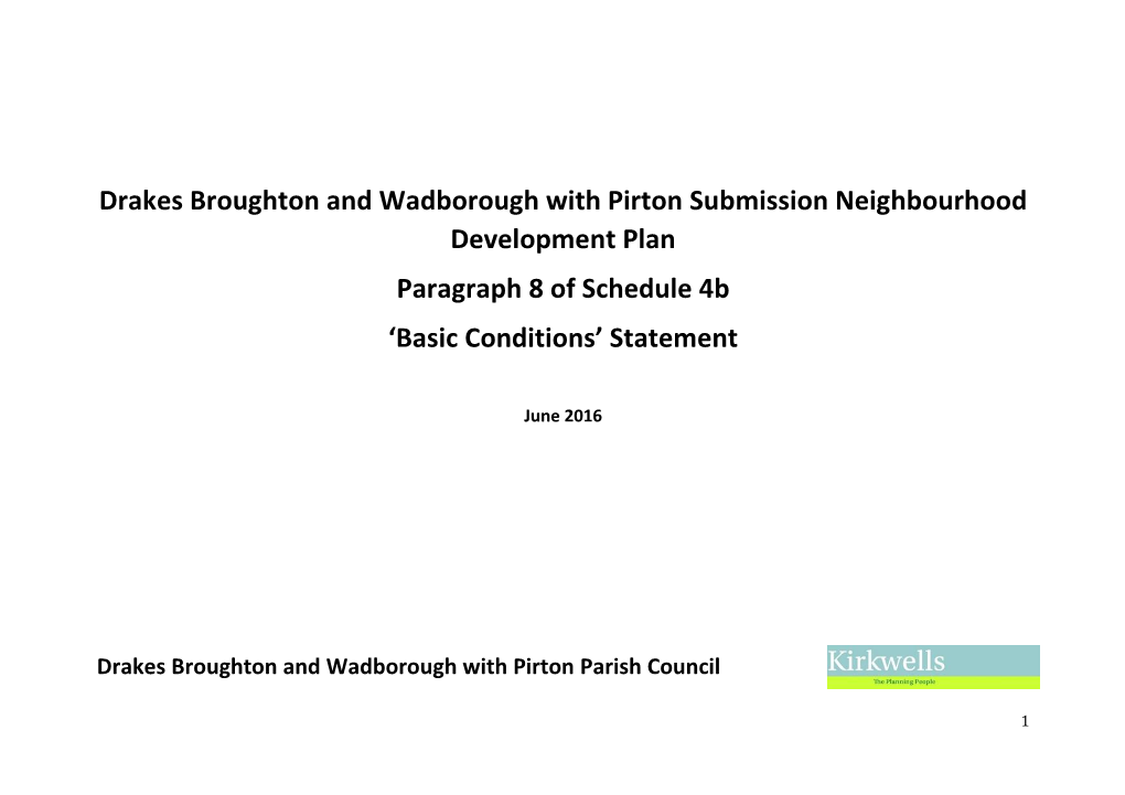 Pdf Drakes Broughton and Wadborough with Pirton Basic