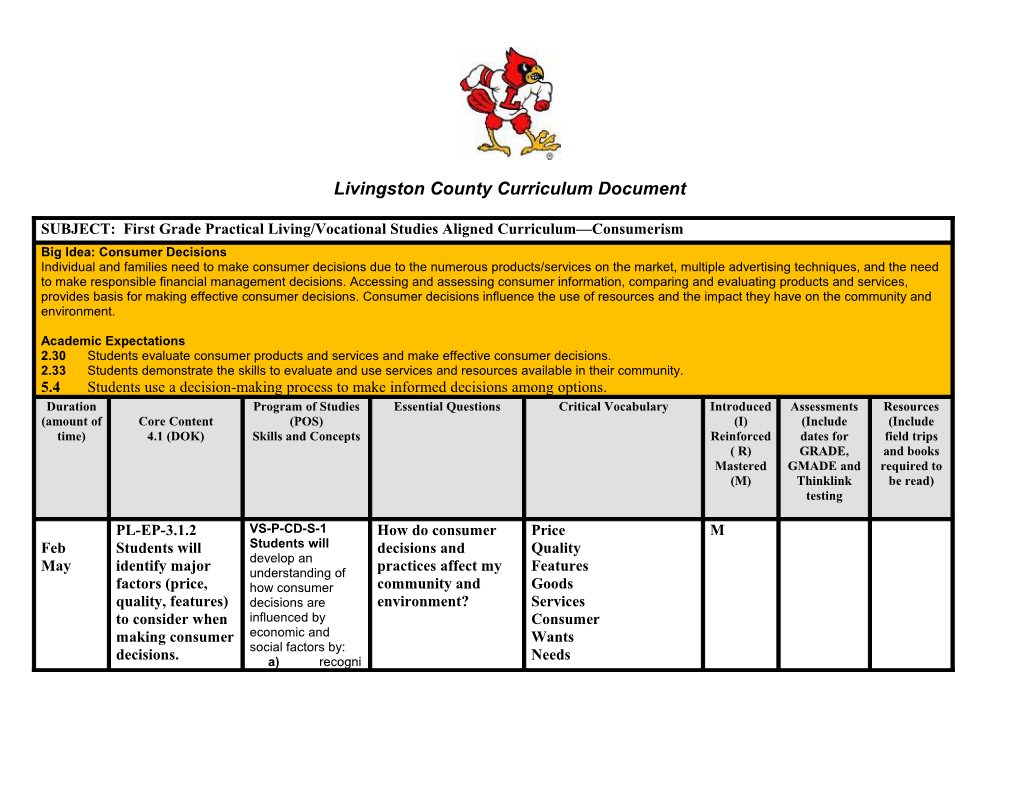 Livingston County Curriculum Document s2