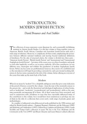 MODERN JEWISH FICTION David Brauner and Axel Stähler