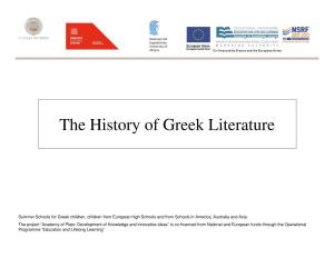 The History of Greek Literature