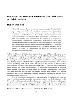Radar and the American Submarine War, 1941 -1945: a Reinterpretation