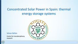 Concentrated Solar Power in Spain: Thermal Energy Storage Systems