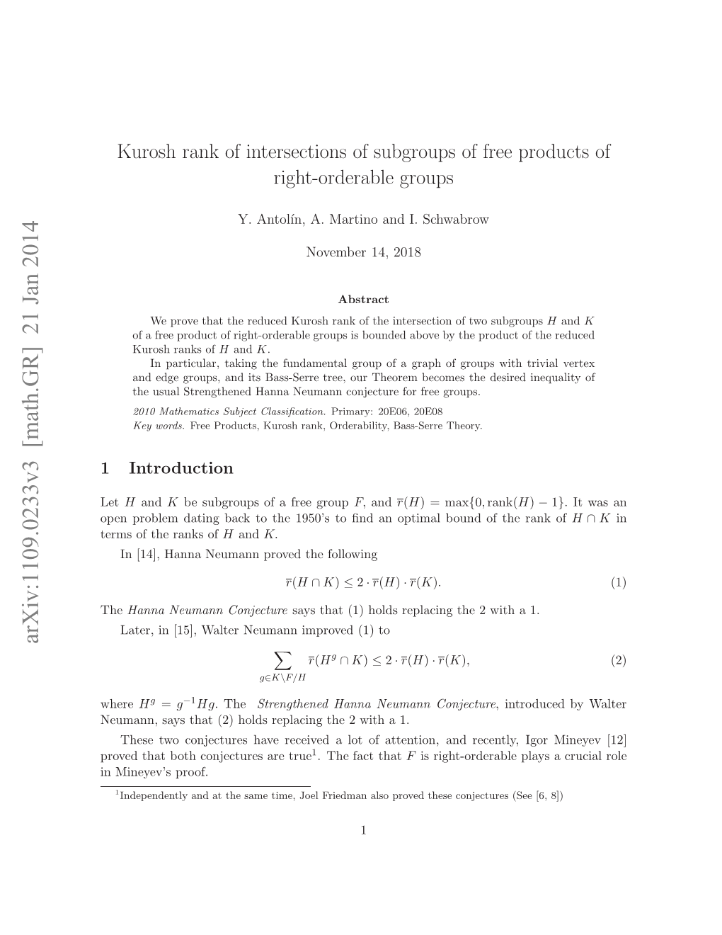 Kurosh Rank of Intersections of Subgroups of Free Products Of