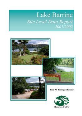 Lake Barrine Site Level Data Report 2001/2002