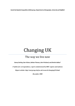 Changing UK the Way We Live Now