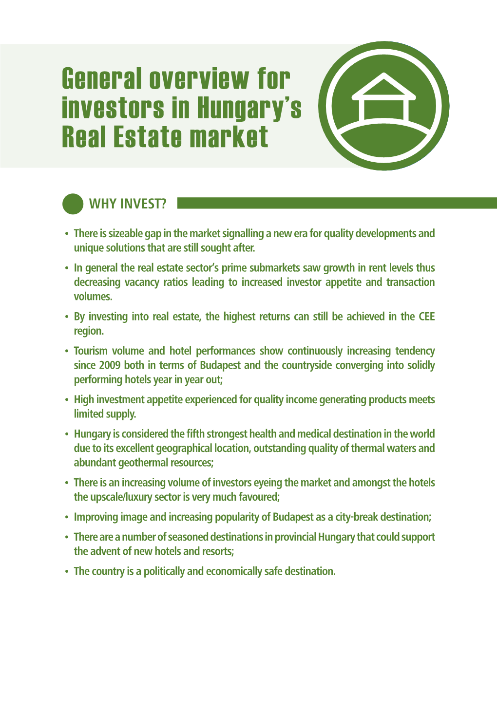 General Overview for Investors in Hungary's Real Estate Market