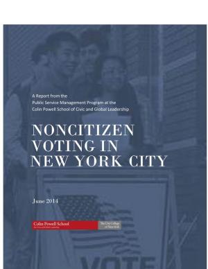 Noncitizen Voting in New York City