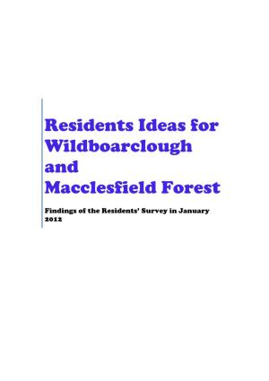 Residents Ideas for Wildboarclough and Macclesfield Forest