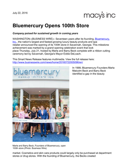 Bluemercury Opens 100Th Store