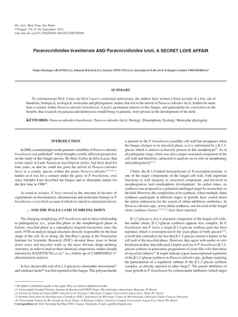 Paracoccidioides Brasiliensis and Paracoccidioides Lutzii, a SECRET LOVE AFFAIR