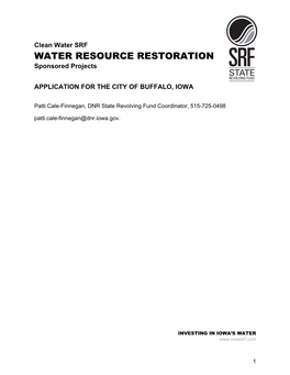 WATER RESOURCE RESTORATION Sponsored Projects