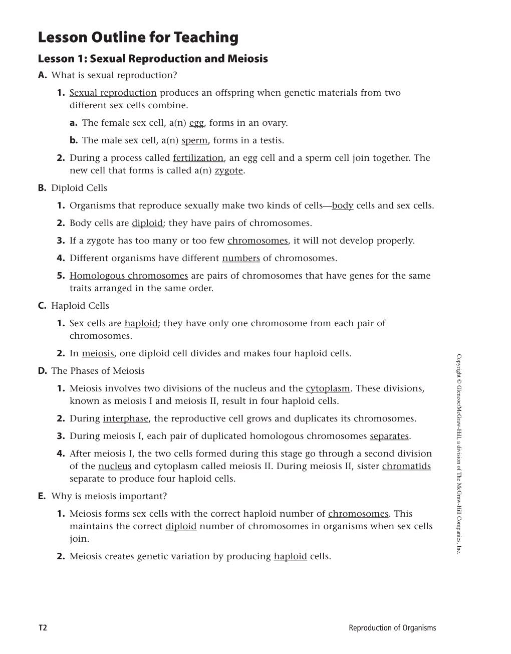 4-1 Outline Answers Sexual Reproduction and Meiosis.Pdf