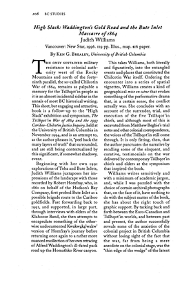 Waddingtons Gold Road and the Bute Inlet Massacre 0/1864 Judith Williams Vancouver: New Star, 1996.119 Pp