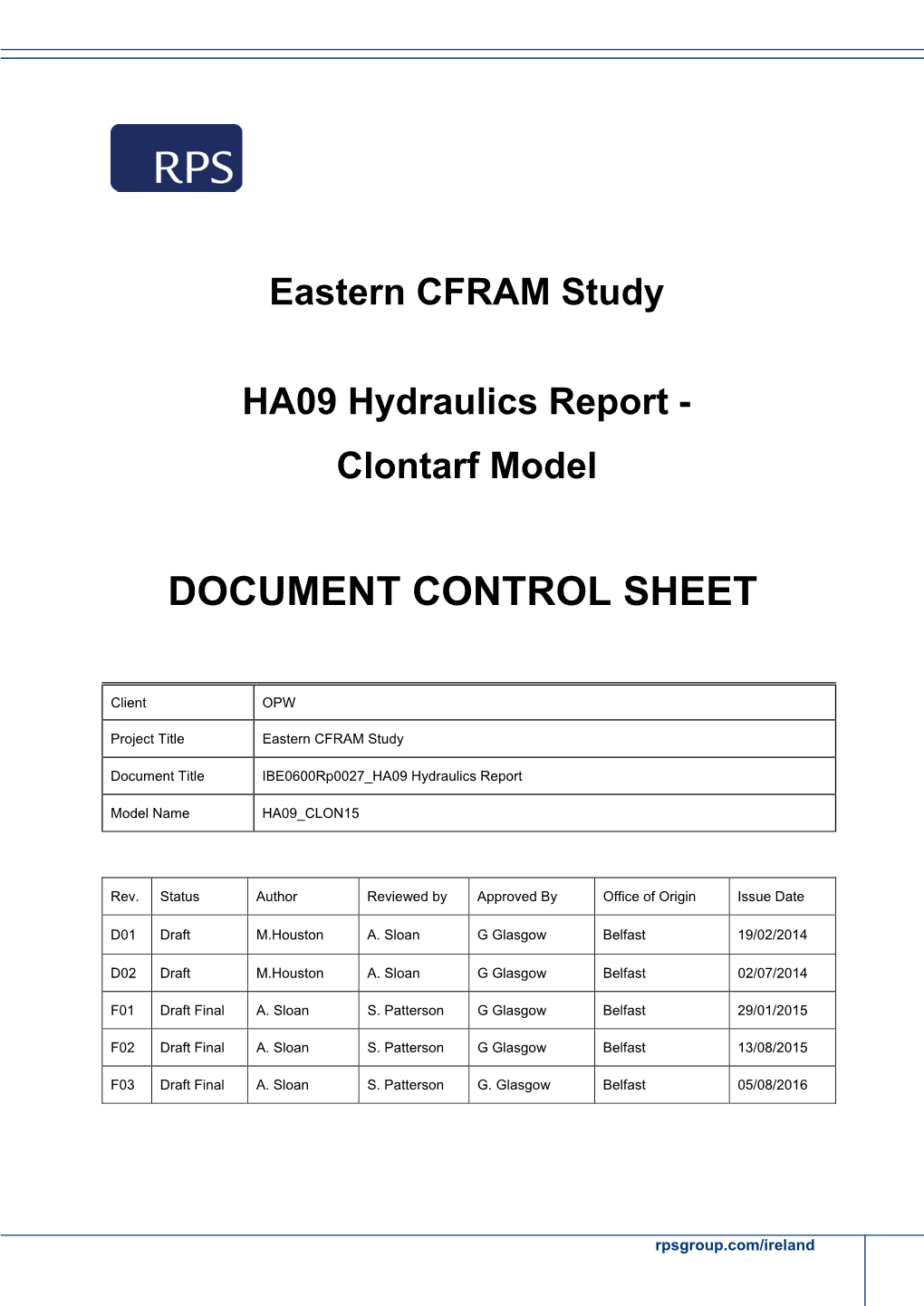 Eastern CFRAM Study HA09 Hydraulics Report (Clontarf) – DRAFT FINAL