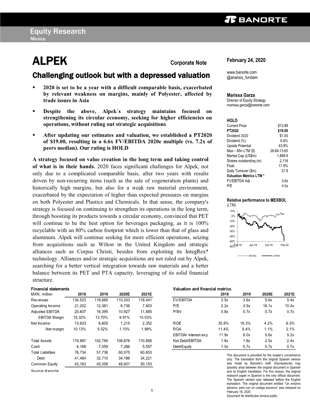 ALPEK Challenging Outlook but with a Depressed Valuation @Analisis Fundam