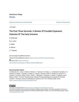 The First Three Seconds: a Review of Possible Expansion Histories of the Early Universe