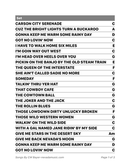 C Carson City Serenade a Cuz The